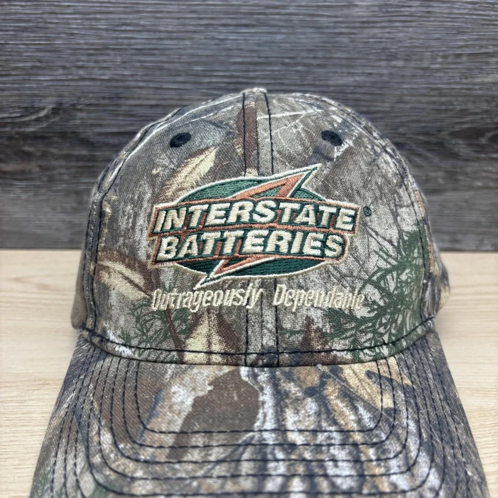 Interstate Batteries Hat Cap Snap Back Camo Realtree Hunting‎ Advertising Mens